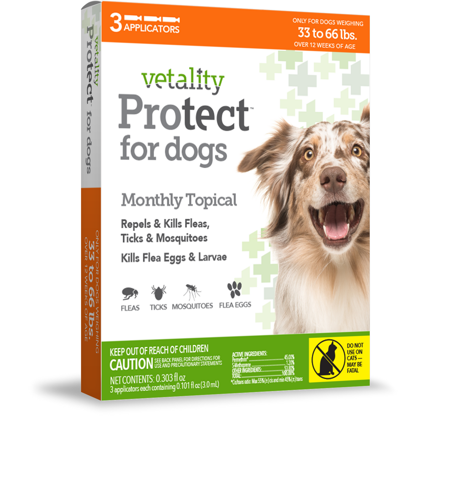25025 Vet Protect for Dogs 33 to 66 lbs 3ct