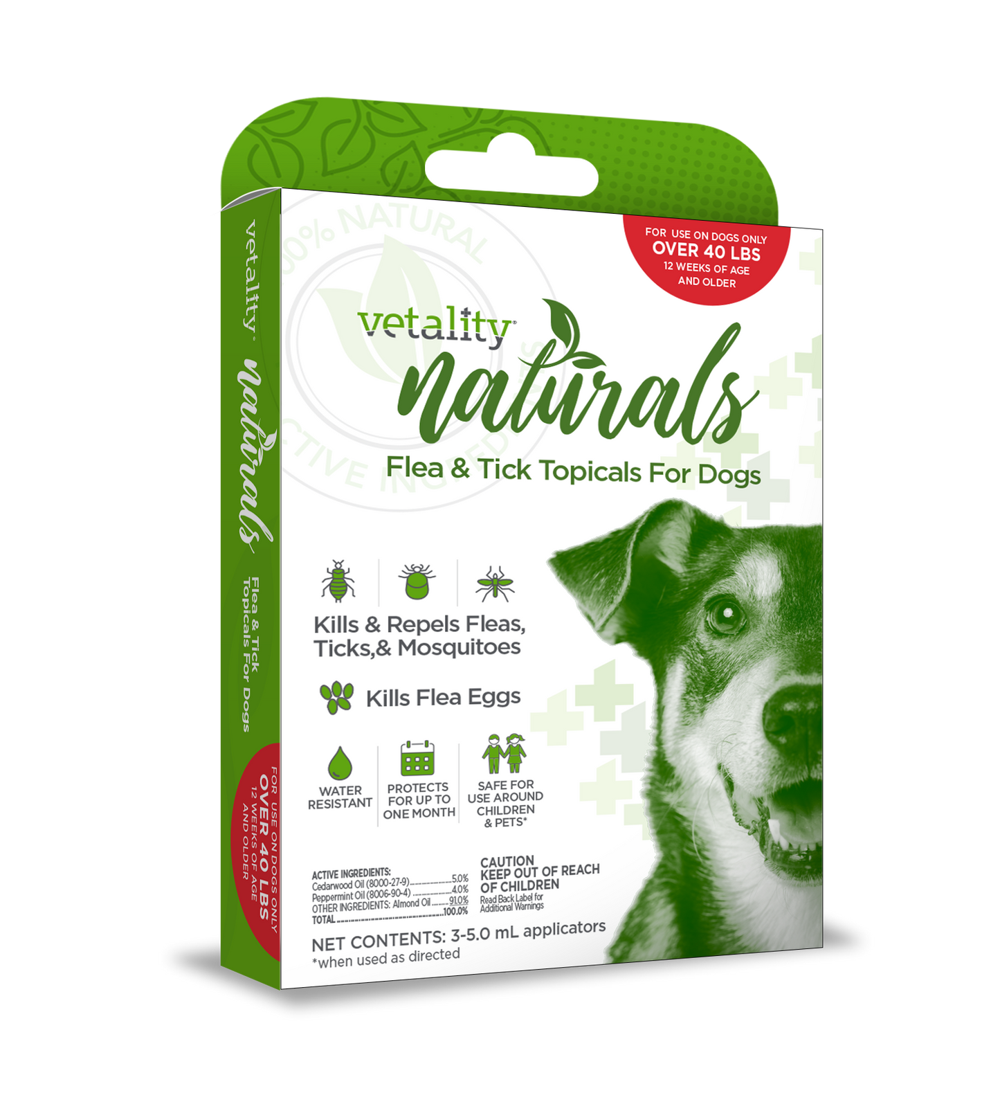 25060 Vet Naturals Topicals for Dog Over 40 lbs 3ds