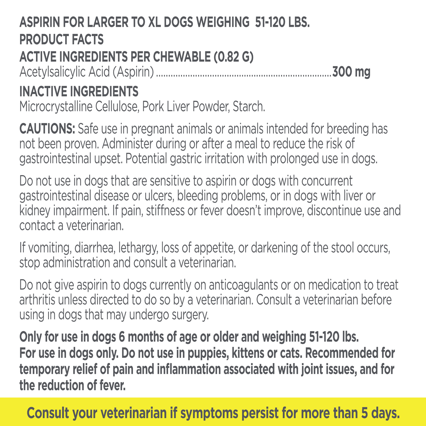 Aspirin-XL-Dog-Ingredients