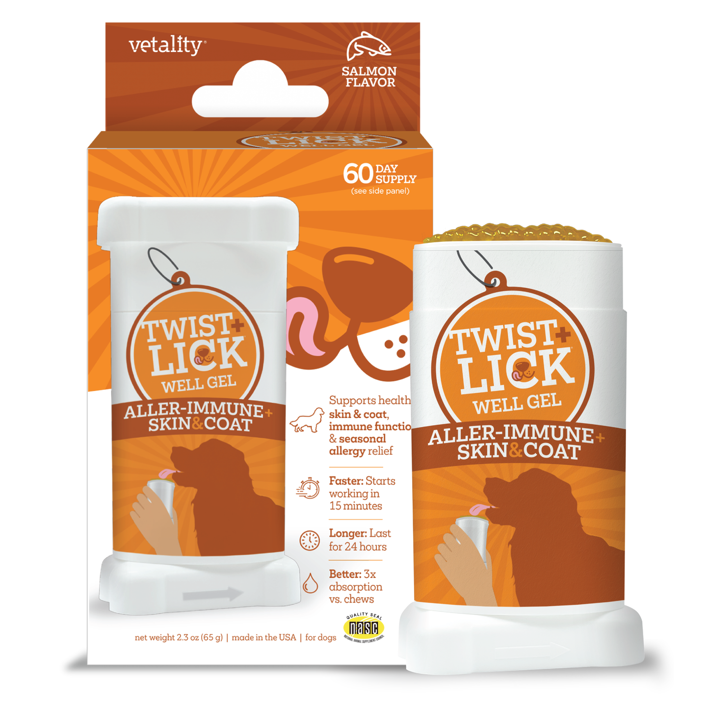 Vetality Twist+Lick Well Gel Aller-Immune + Skin & Coat