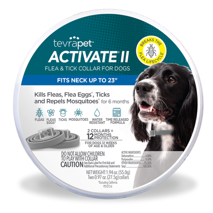 TevraPet Activate II Flea Collar for Dogs