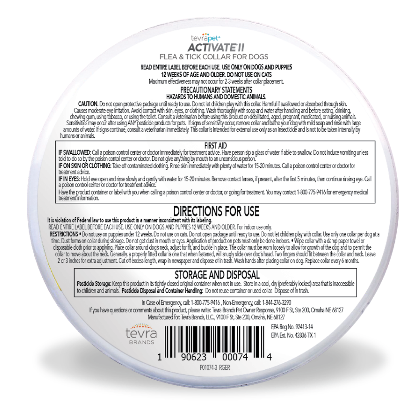 TevraPet Activate II Flea Collar for Dogs