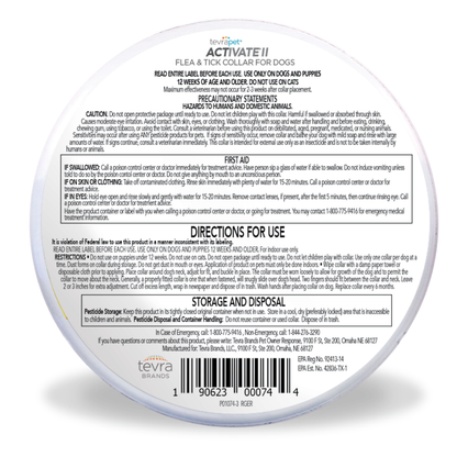 TevraPet Activate II Flea Collar for Dogs