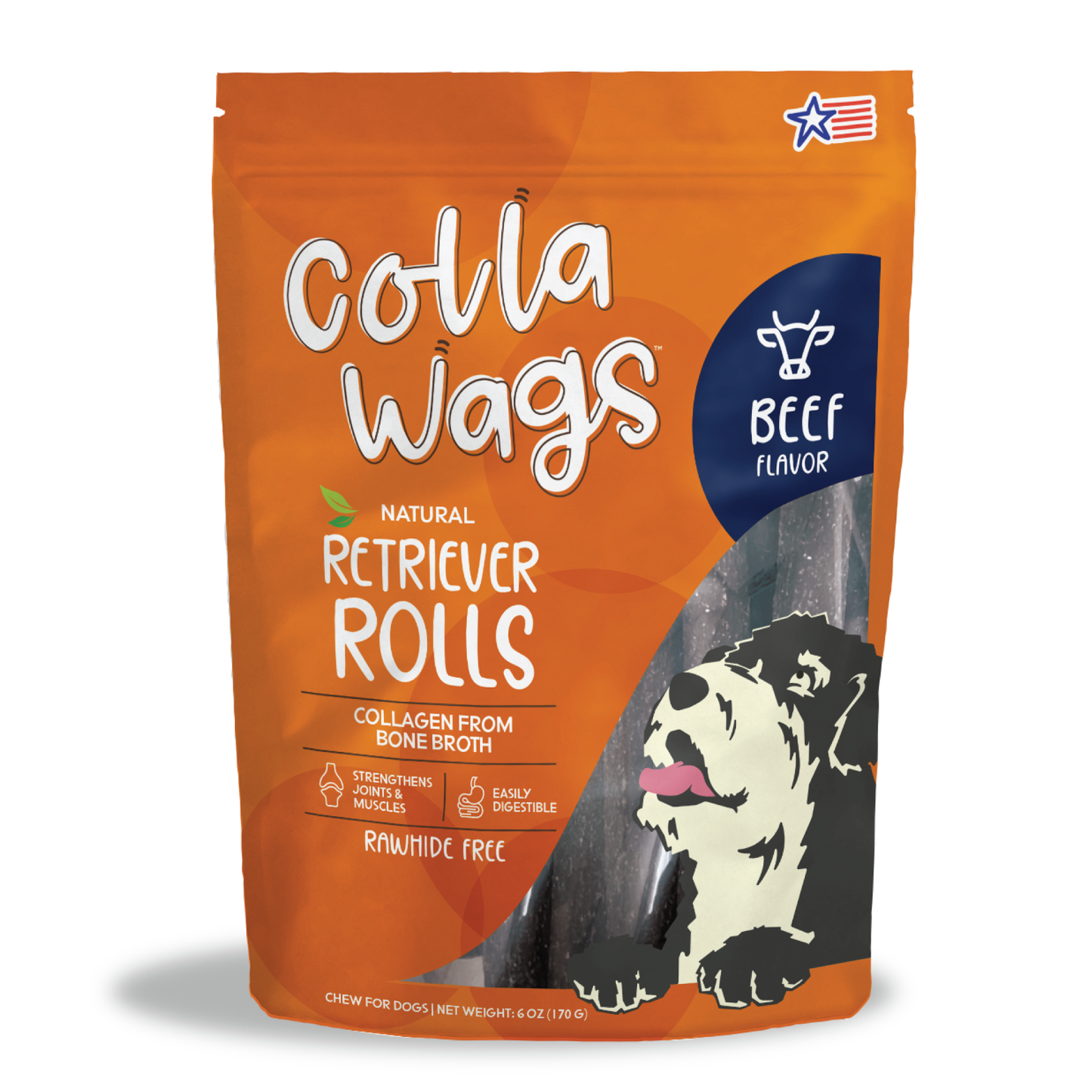 Collawags Retriever Rolls Beef Flavor 6oz
