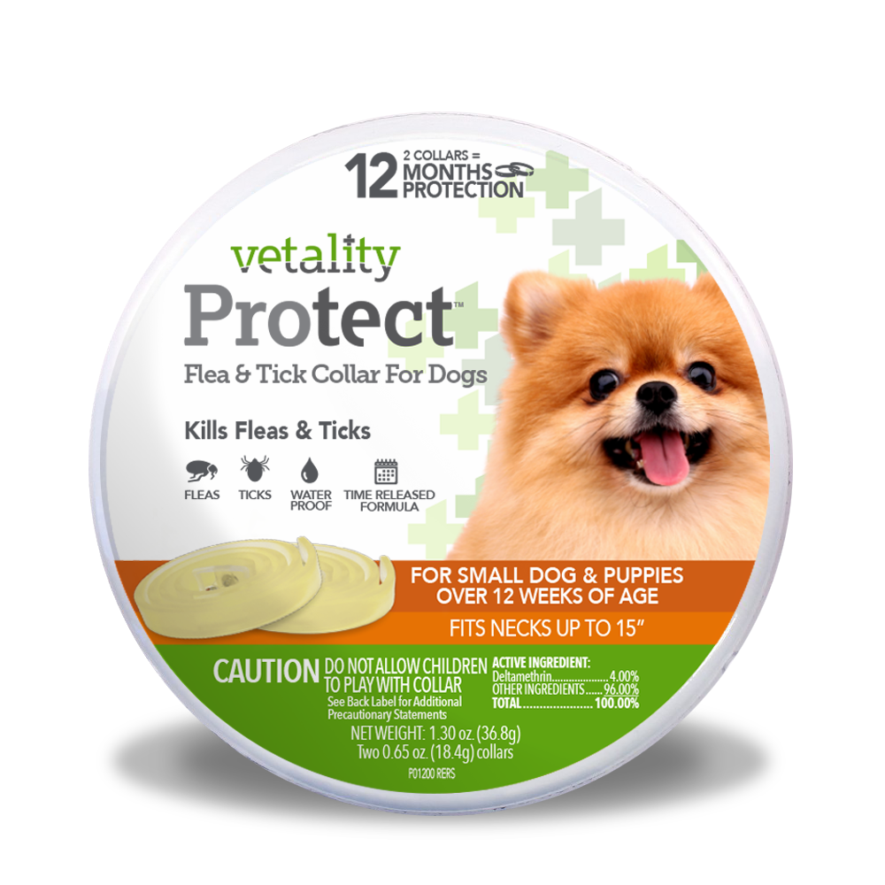 25051 Protect F&T Collar Small Dogs & Puppies_fits up to 15 inch neck_no blister