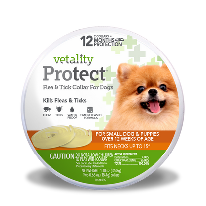25051 Protect F&T Collar Small Dogs & Puppies_fits up to 15 inch neck_no blister
