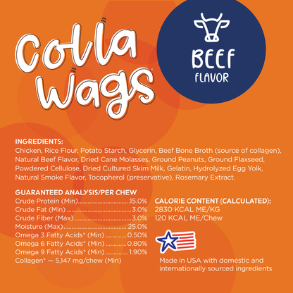 Collawags Retriever Rolls Beef Flavor 6oz