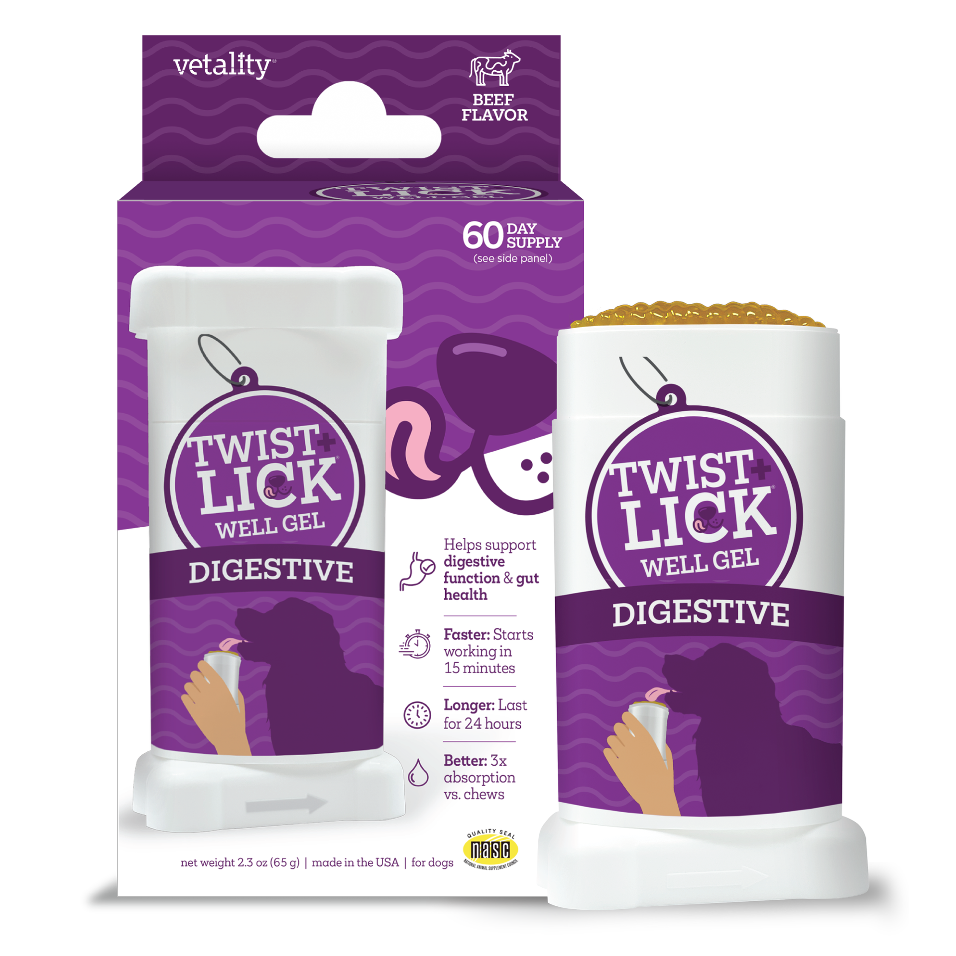 Vetality Twist+Lick Well Gel Digestive – Shop-TevraPet-Vetality