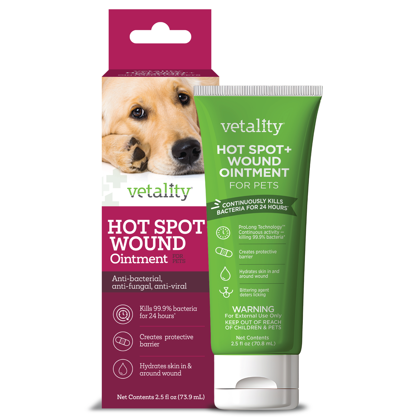 Vetality Hot Spot + Wound Ointment for Pets 2.5oz